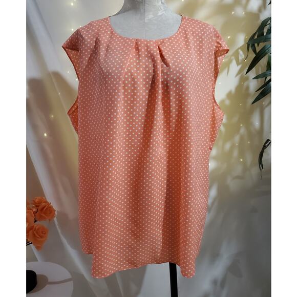 Violet & Claire Tops - Violet & Claire NWT Polka Dot Sleeveless Blouse Top Womens Plus Size 3X Pink